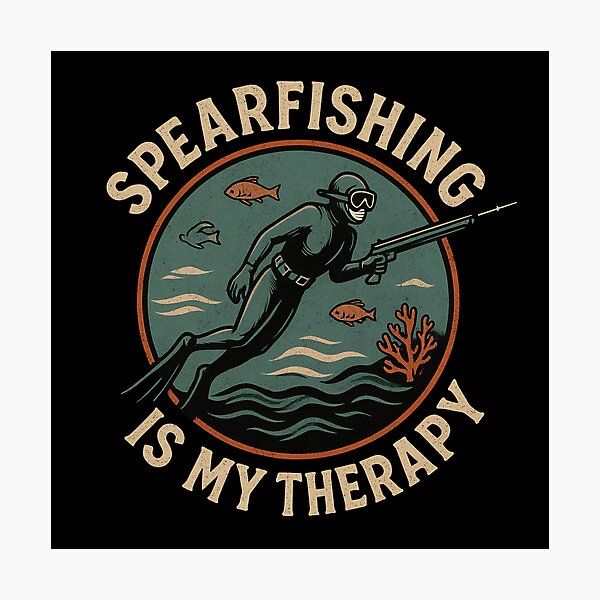 Item preview, Spearfishing Is My Therapy - Vintage Badge designed and sold by cotros.