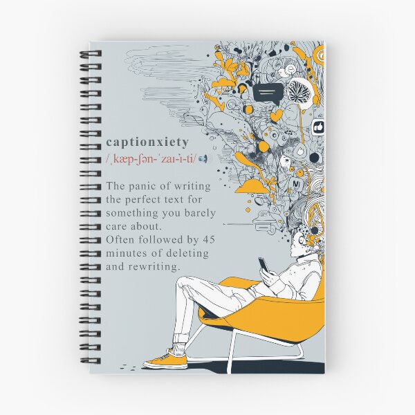 Item preview, Captionxiety – Overthinking, One Post at a Time designed and sold by Bearabilia.