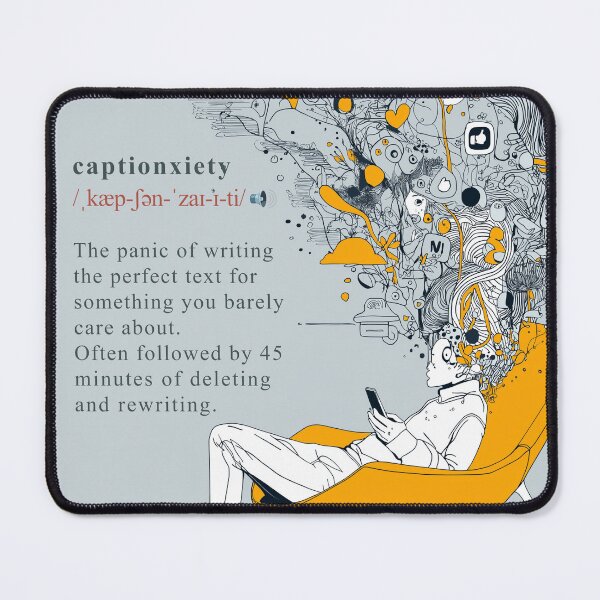 Item preview, Captionxiety – Overthinking, One Post at a Time designed and sold by Bearabilia.