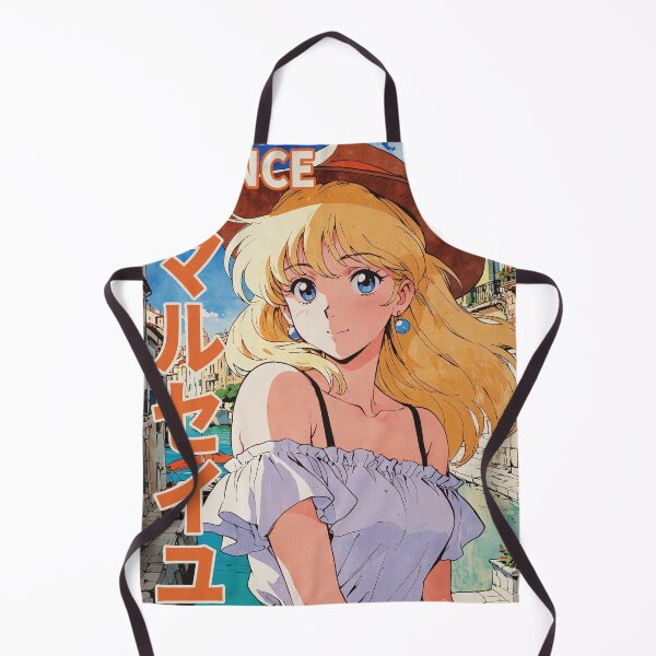 Item preview, Marseille Town France Country Blonde Kawaii Anime Girl Retro Aesthetic Travel designed and sold by onlyanimevibes.