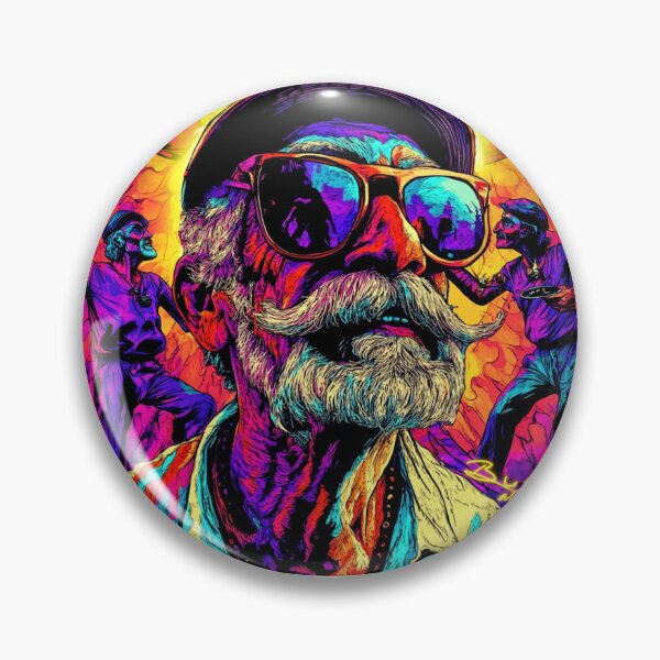 Item preview, Neon Soul – Psychedelic Old Man Portrait designed and sold by MansurovDesign.