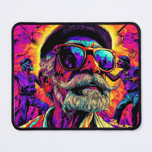 Item preview, Neon Soul – Psychedelic Old Man Portrait designed and sold by MansurovDesign.