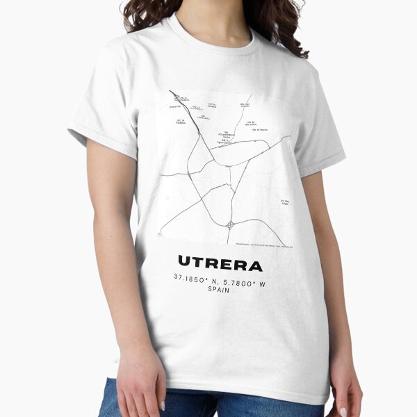Vista previa del artículo con la obra «Mapa de la ciudad de Utrera – Impresión mural minimalista andaluza», diseñado y vendido por RM-Journey.