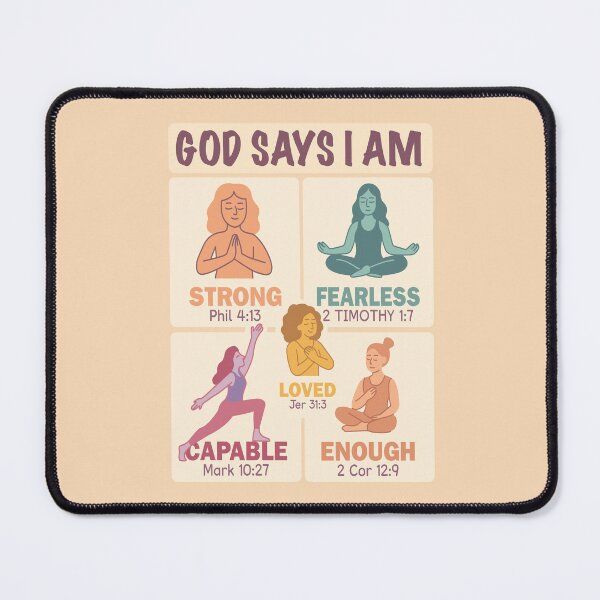 Item preview, Christian Woman Yoga Meditation Affirmations God Says I Am designed and sold by Maljonic.