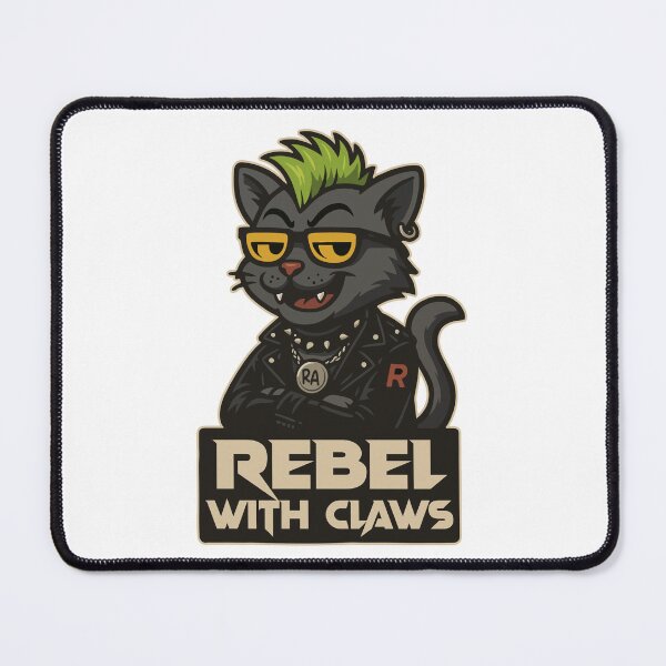 Item preview, Rebel With Claws – Punk Cat Sticker for Funny Cat Lovers designed and sold by Rebel Animal.