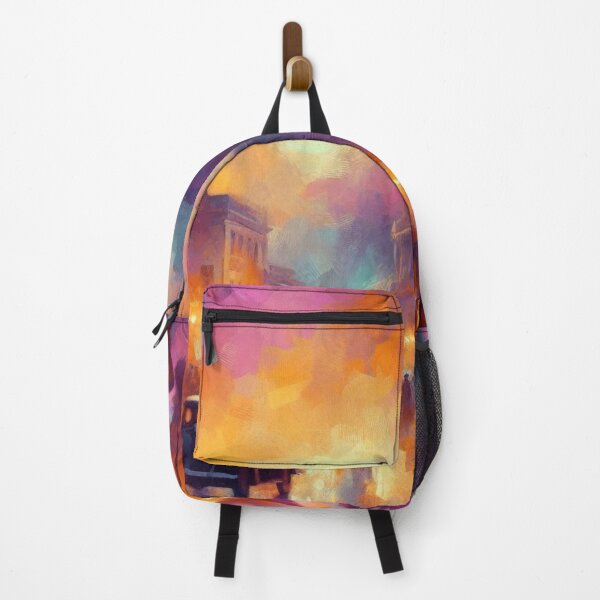 Item preview, Luanda City at 9PM – Abstract AI Nightscape with Vibrant Colors and Floral Elements for Clothing & Accessories designed and sold by knalpot-design.