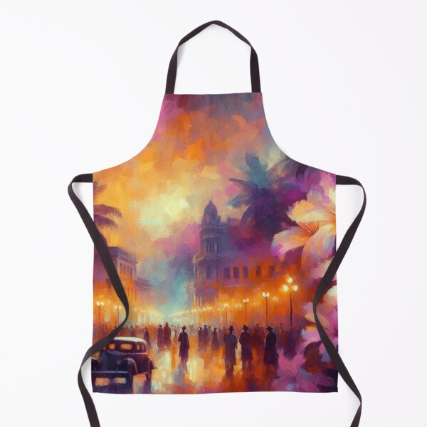 Item preview, Luanda City at 9PM – Abstract AI Nightscape with Vibrant Colors and Floral Elements for Clothing & Accessories designed and sold by knalpot-design.
