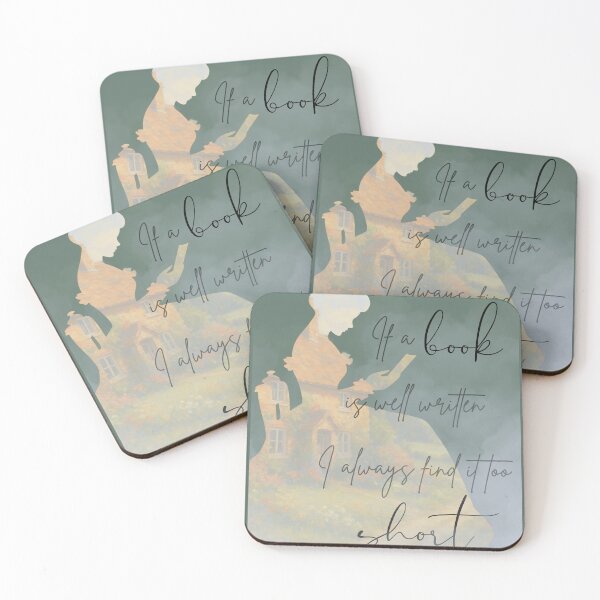 Item preview, "If a book is well written I always find it too short" - Jane Austen Quote (Green) designed and sold by LunaMirage.