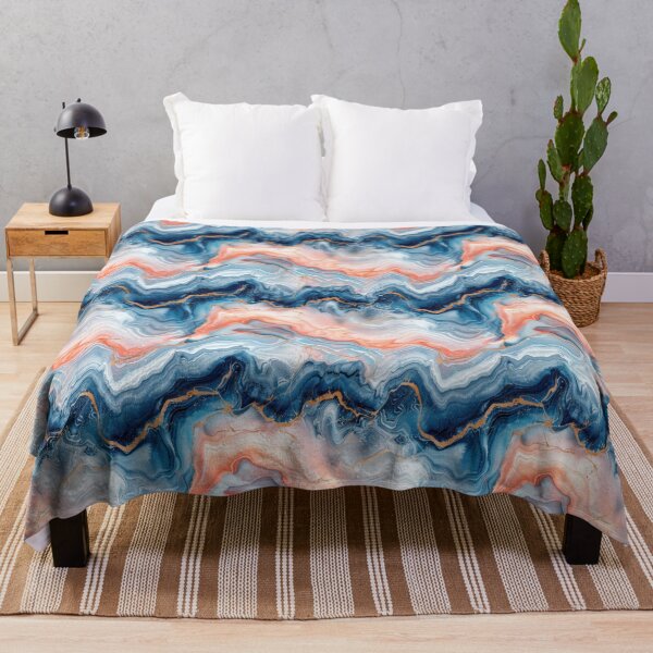 Item preview, Swirling Blue Coral Gold Abstract designed and sold by NTGUILTY.