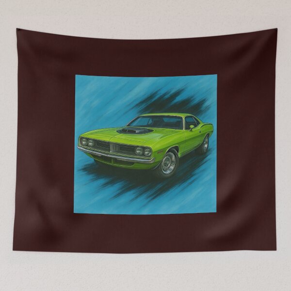 Item preview, 1970 Plymouth Barracuda Fanart (Green)  designed and sold by Peterson Designs.