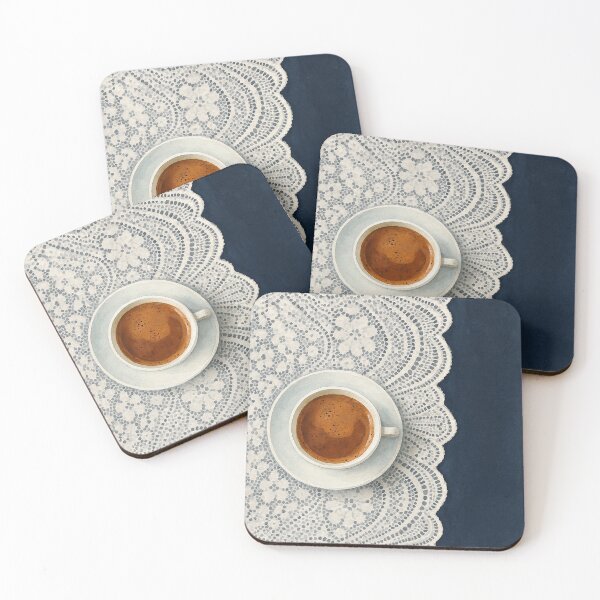 Item preview, Traditional Turkish Coffee on Lace Tablecloth – Watercolor Style designed and sold by Pacika.