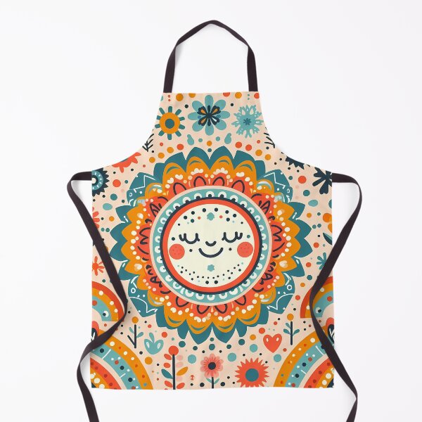 Item preview, Scandinavian Folk Art Cute Smiling Sun Face by heidiannemorris © designed and sold by FOLK ART FUSION by heidiannemorris.