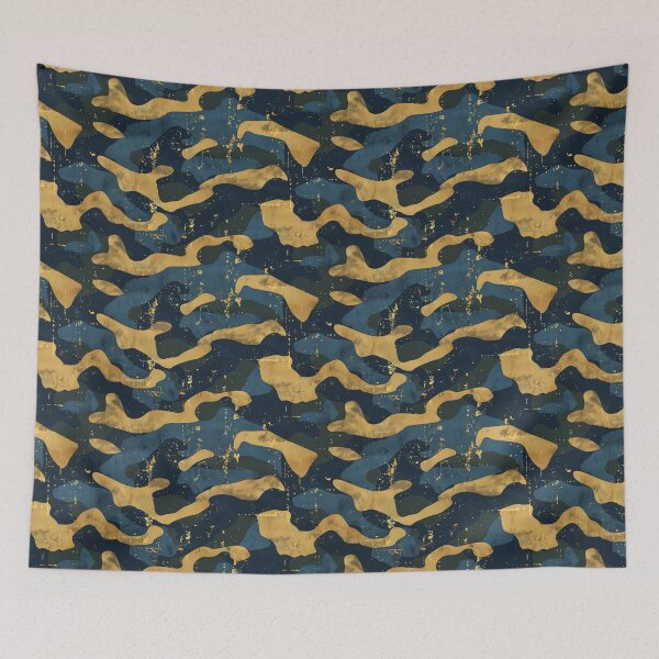 Item preview, Weathered Blue Gold Grunge Camouflage designed and sold by NTGUILTY.