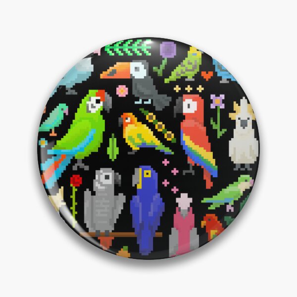 Item preview, Tropical Birds and Parrots in Pixel Art  designed and sold by narwhalwall.