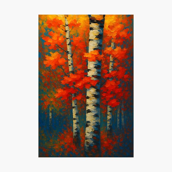 Item preview, Fish creek birch trees in fall designed and sold by CalgaryCanvas.