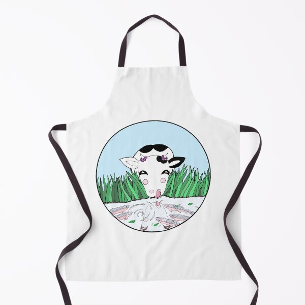 Item preview, Happy Cow & Fish Sharing the Stream Circle Die Cut designed and sold by JoyousArt4u.