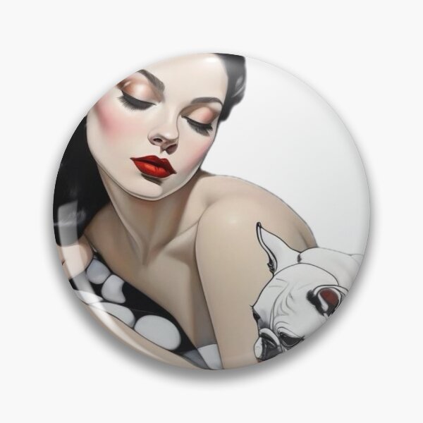 Item preview, 40’s pin up girl with french bulldog  designed and sold by PhilDreams.