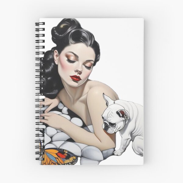 Item preview, 40’s pin up girl with french bulldog  designed and sold by PhilDreams.