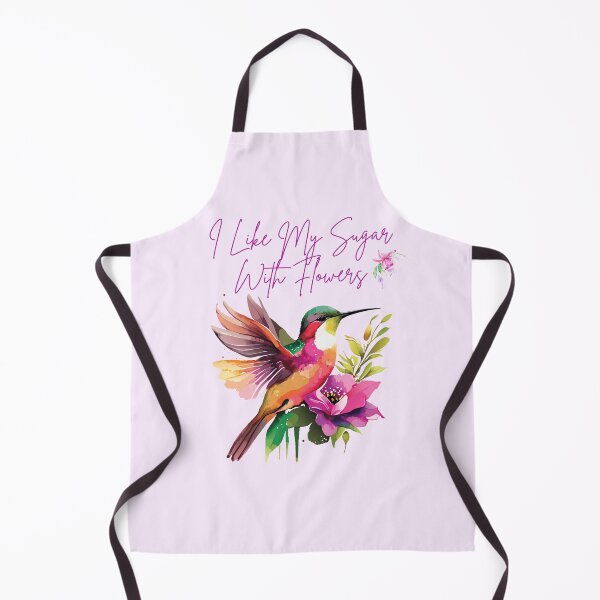 Item preview, I Like My Sugar With Flowers Hummingbird Colorful Light Background Design designed and sold by EarthArtDesigns.