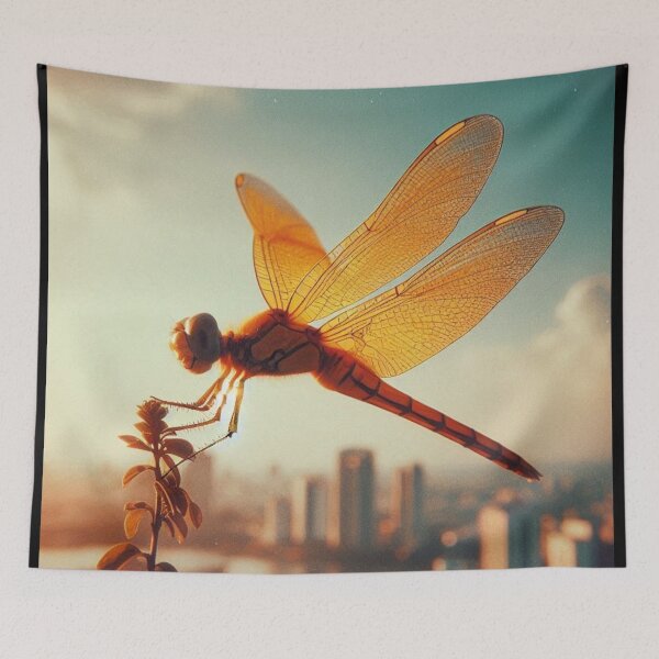 Item preview, Retro 70s Dragonfly – AI Macro Photography Style with Vintage Vibes for Animal Lovers on Clothing & Accessories designed and sold by knalpot-design.
