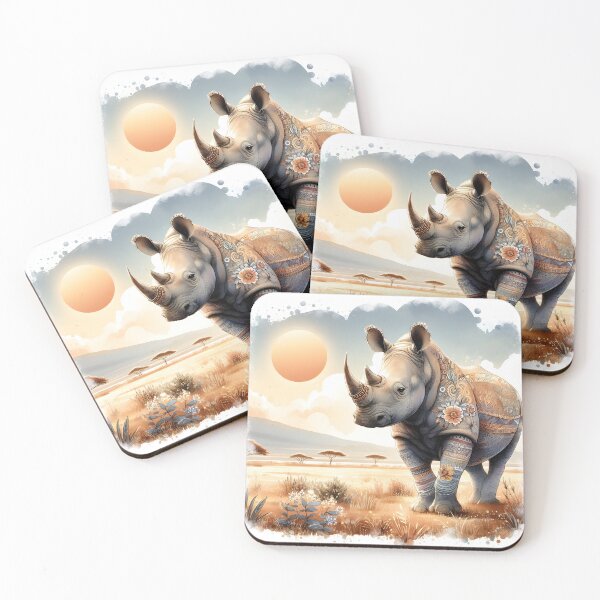 Item preview, Patterns of the Savanna Grassland Rhinoceros designed and sold by BreezyDawnDesigns.