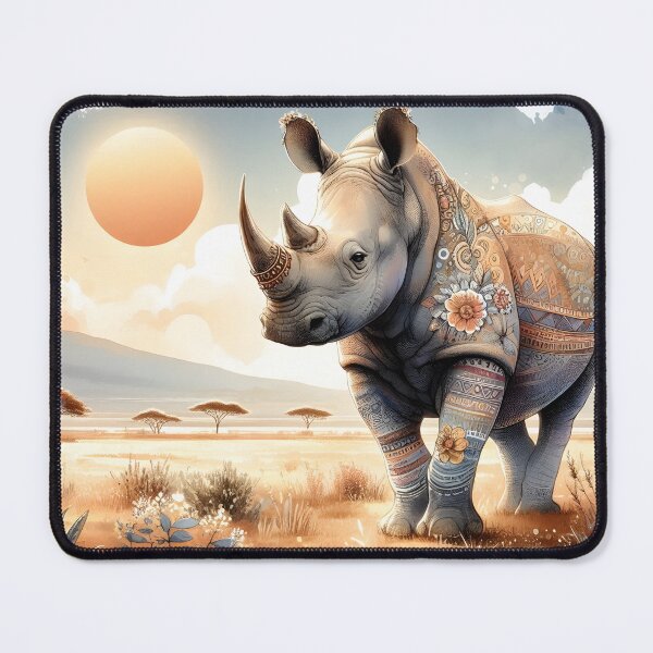 Item preview, Patterns of the Savanna Grassland Rhinoceros designed and sold by BreezyDawnDesigns.