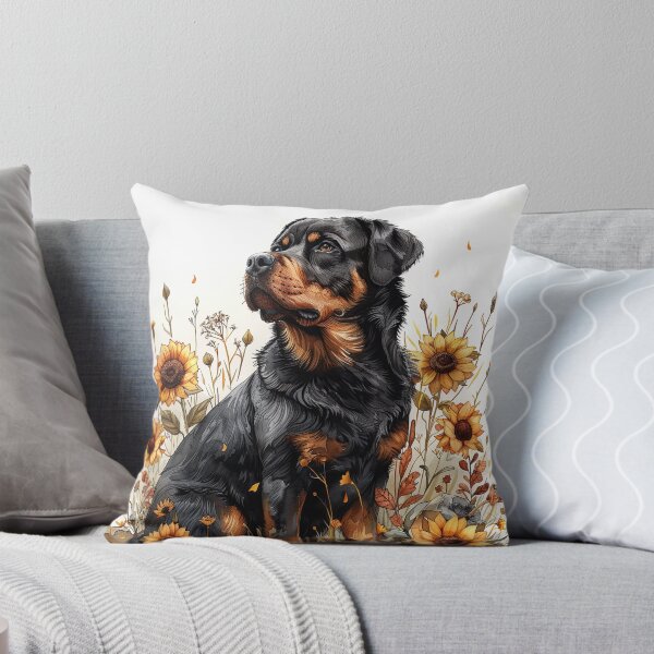 Item preview, Sunflowers and Rottweiler designed and sold by MidnightsMojo.