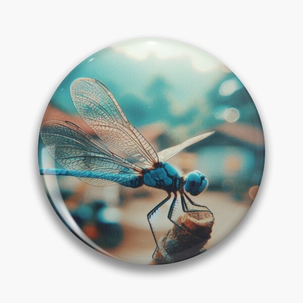 Item preview, Blue Dragonfly in 70s Macro Style – Vintage AI Artwork with Retro Charm for Animal Lovers on Clothing & Accessories designed and sold by knalpot-design.