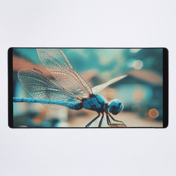 Item preview, Blue Dragonfly in 70s Macro Style – Vintage AI Artwork with Retro Charm for Animal Lovers on Clothing & Accessories designed and sold by knalpot-design.