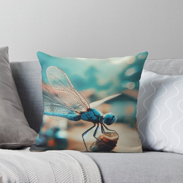 Item preview, Blue Dragonfly in 70s Macro Style – Vintage AI Artwork with Retro Charm for Animal Lovers on Clothing & Accessories designed and sold by knalpot-design.