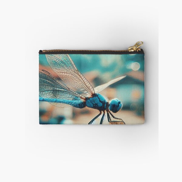 Item preview, Blue Dragonfly in 70s Macro Style – Vintage AI Artwork with Retro Charm for Animal Lovers on Clothing & Accessories designed and sold by knalpot-design.