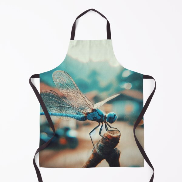 Item preview, Blue Dragonfly in 70s Macro Style – Vintage AI Artwork with Retro Charm for Animal Lovers on Clothing & Accessories designed and sold by knalpot-design.