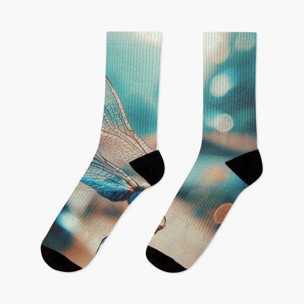 Item preview, Blue Dragonfly in 70s Macro Style – Vintage AI Artwork with Retro Charm for Animal Lovers on Clothing & Accessories designed and sold by knalpot-design.