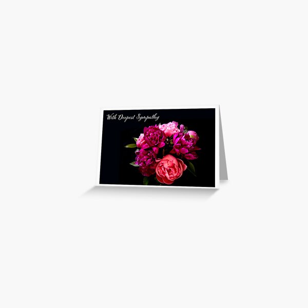 Item preview, With Deepest Sympathy Pink and Purple Peonies Card designed and sold by daphsam.
