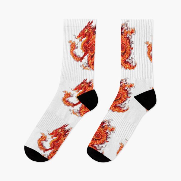Item preview, Power Fiery Dragon with Flaming Wings Illustration designed and sold by ART ATTACK ZONE.