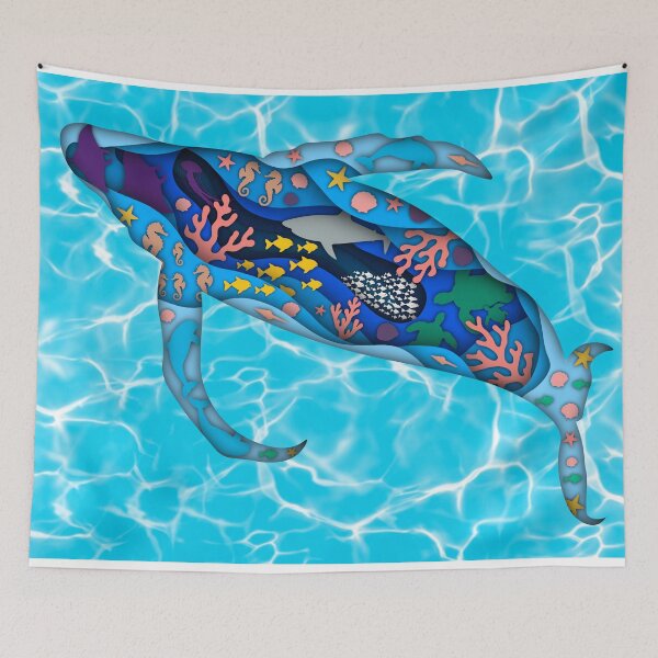 Item preview, Layered Whale Oceanscape Art designed and sold by PastelPuppy.