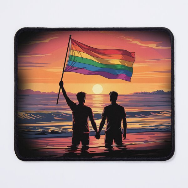 Item preview, Sunset Pride - Romantic Rainbow Silhouette LGBTQ+ Design designed and sold by DesignAnother.