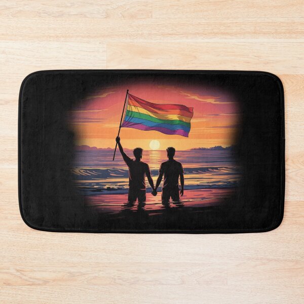 Item preview, Sunset Pride - Romantic Rainbow Silhouette LGBTQ+ Design designed and sold by DesignAnother.