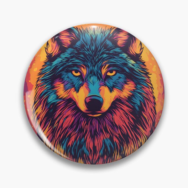 Item preview, Psychedelic Wolf Spirit - Colorful Animal Art Print designed and sold by Kollibri.