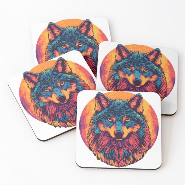 Item preview, Psychedelic Wolf Spirit - Colorful Animal Art Print designed and sold by Kollibri.