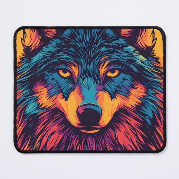 Item preview, Psychedelic Wolf Spirit - Colorful Animal Art Print designed and sold by Kollibri.