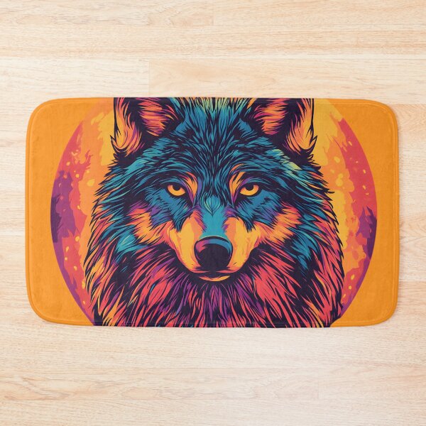 Item preview, Psychedelic Wolf Spirit - Colorful Animal Art Print designed and sold by Kollibri.