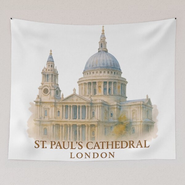 Item preview, London Cathedral in Watercolor – Serene Cityscape  designed and sold by branaghbel.