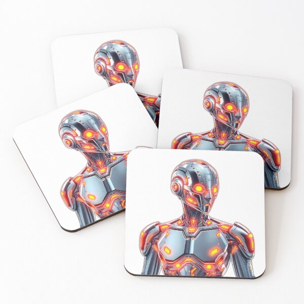 Item preview, Fire Cybernetic Humanoid Upper Body Illustration lights designed and sold by ART ATTACK ZONE.