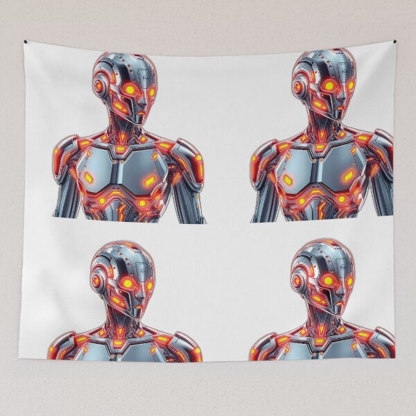 Item preview, Fire Cybernetic Humanoid Upper Body Illustration lights designed and sold by ART ATTACK ZONE.