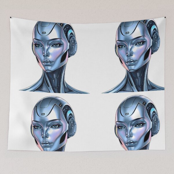 Item preview, ALIEN Detailed Cybernetic Humanoid Upper Body Illustration designed and sold by ART ATTACK ZONE.