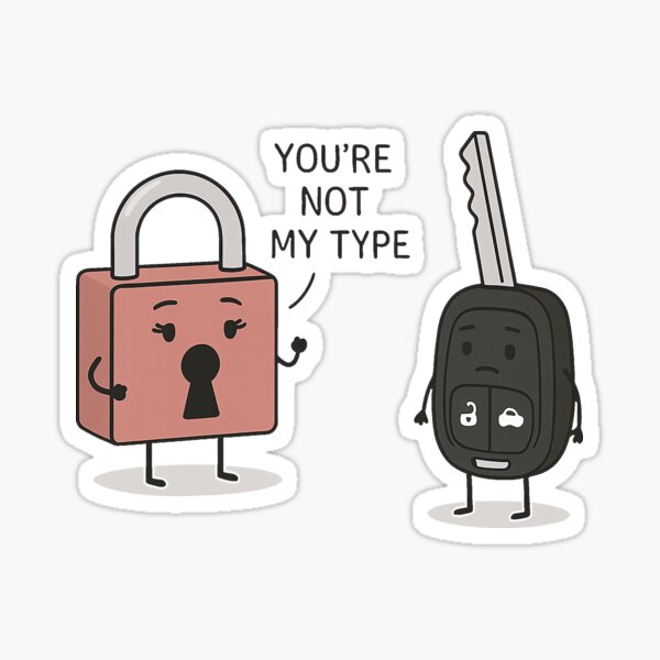 Item preview, Lock and Key Humor designed and sold by CutePlanetEarth.