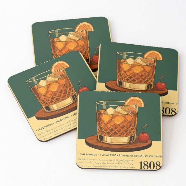 Item preview, Old Fashioned Classic Cocktail Art | Vintage Bourbon Whiskey Poster designed and sold by weirdfishes123.