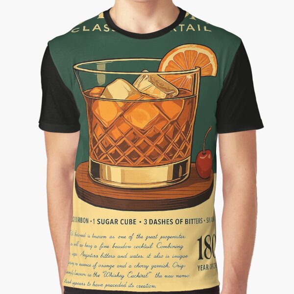 Item preview, Old Fashioned Classic Cocktail Art | Vintage Bourbon Whiskey Poster designed and sold by weirdfishes123.