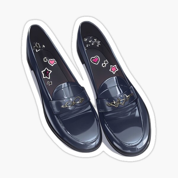 Item preview, Shiny Loafer Shoes with Cute Inner Details Sticker designed and sold by CuteKawaiiStudio.
